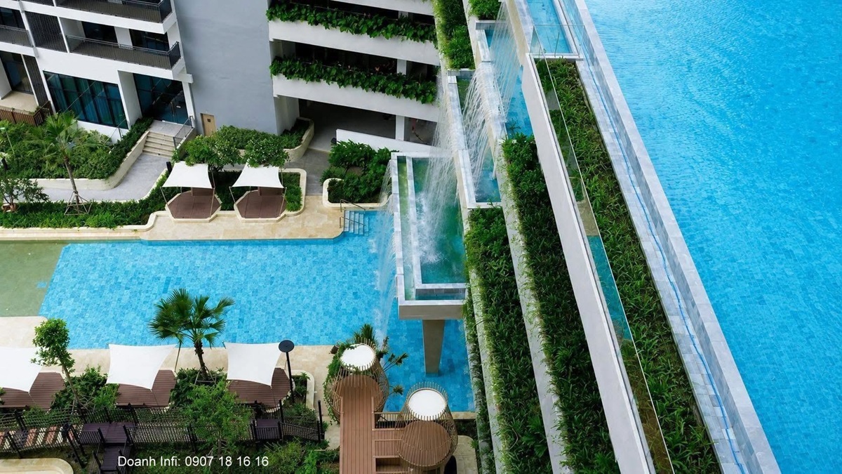 Thác nước cảnh quan tại căn hộ The Infiniti Riviera Point quận 7 - Keppel Land - hotline 0907181616